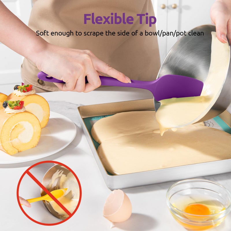 U-Taste Silicone Spatula Set with 600 Degrees Fahrenheit Heat Resistant (Purple) - Image 4